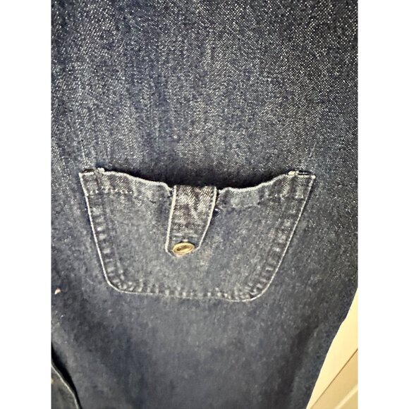 Y2K Ladies Large Denim Button-Up Sleeveless Romper Dress WPockets Vintage - Picture 6 of 7